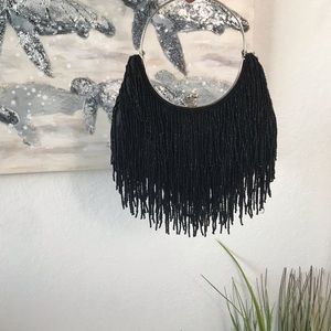 Vintage Black Beaded Bag Purse Clutch